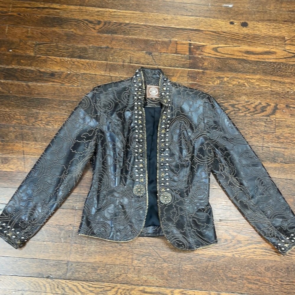 Double D Ranch mail embossed leather jacket